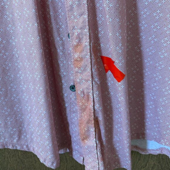 W.R.K Reworked Red Geo Print Short Sleeve Shirt - Picture 3 of 4